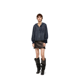 Women Hooded Zip Jacket - Indigo