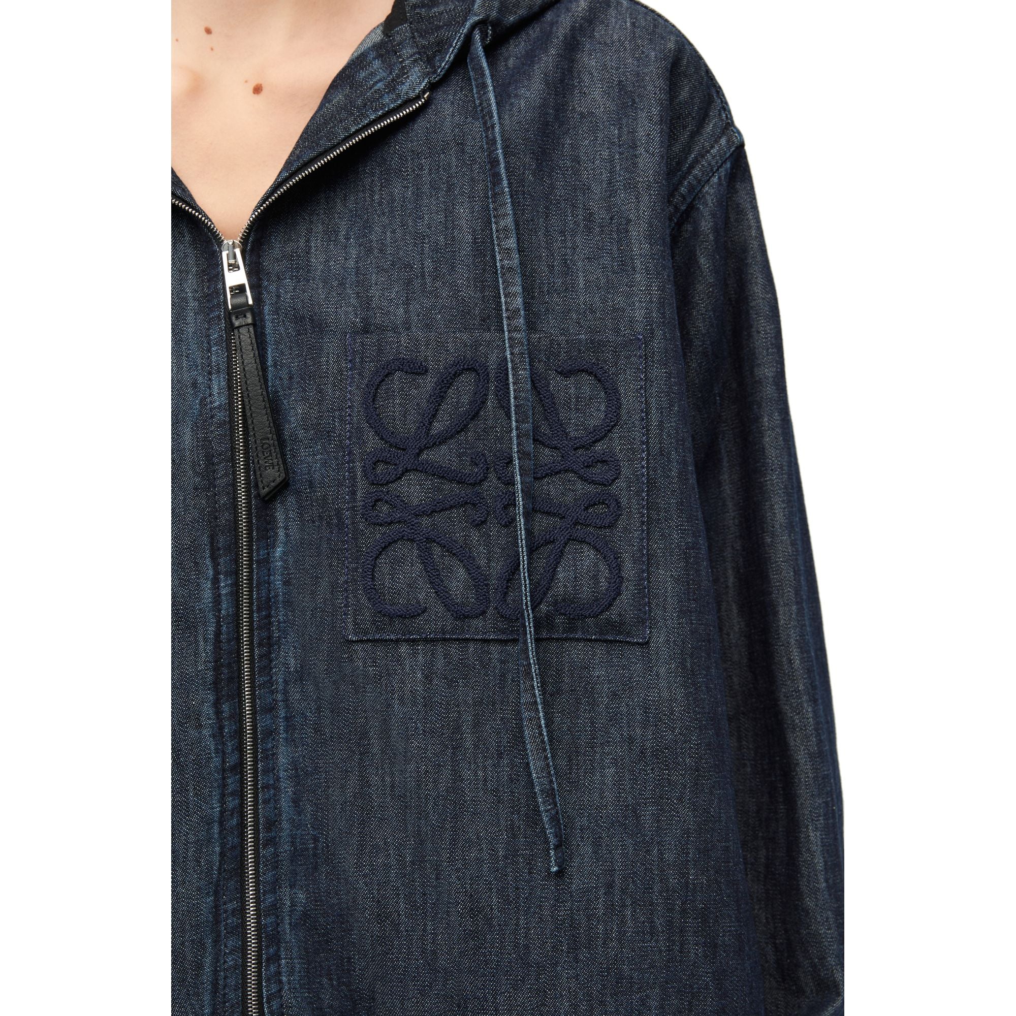 Women Hooded Zip Jacket - Indigo