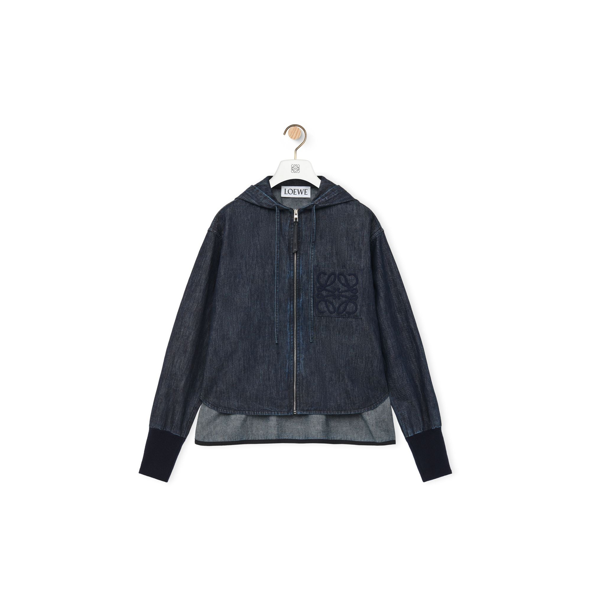 Women Hooded Zip Jacket - Indigo