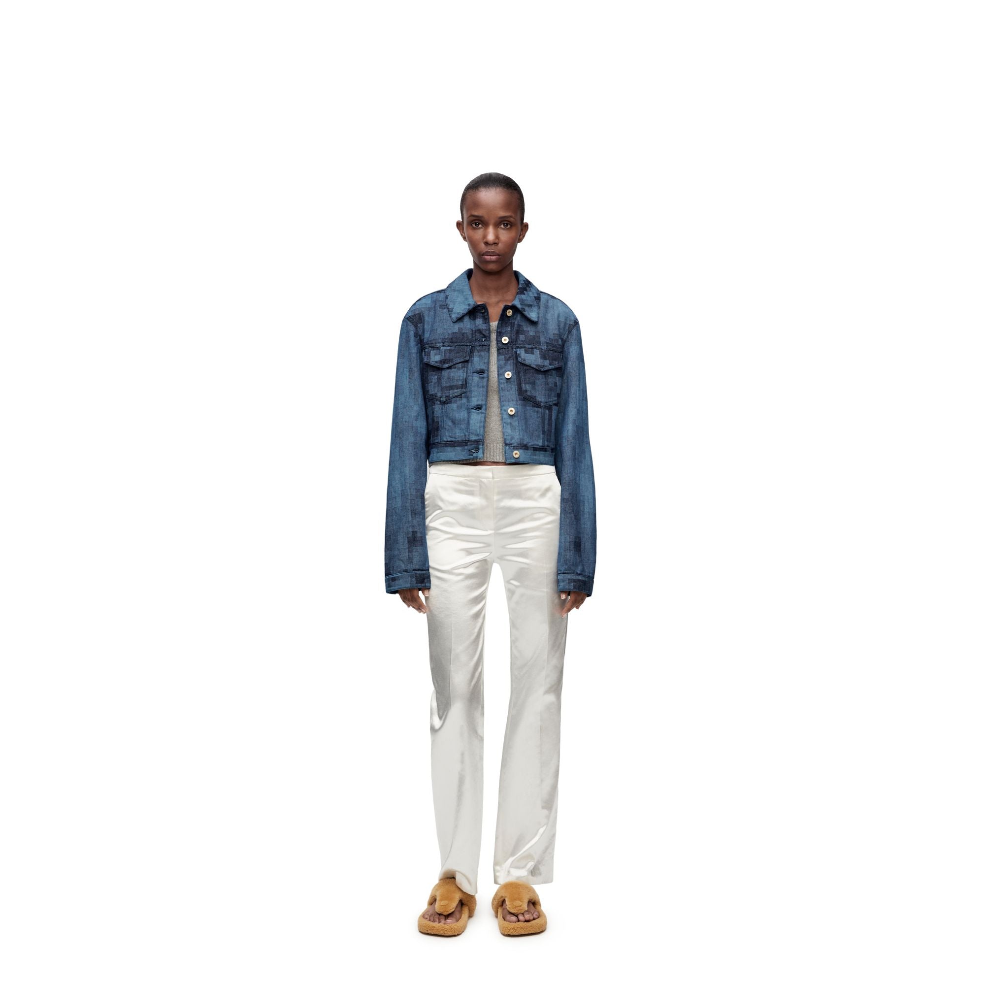 Women Pixelated Jacket - Raw Denim