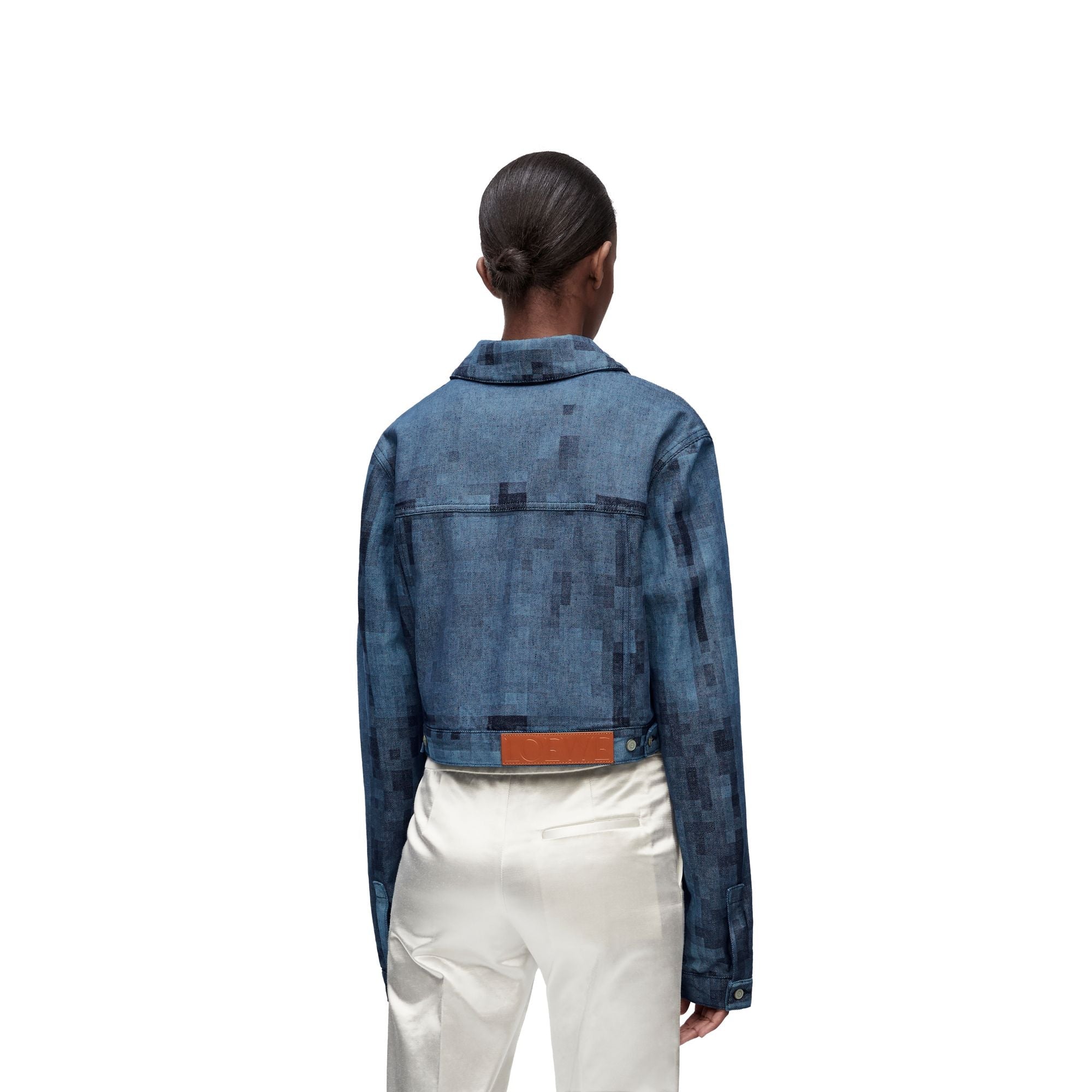 Women Pixelated Jacket - Raw Denim