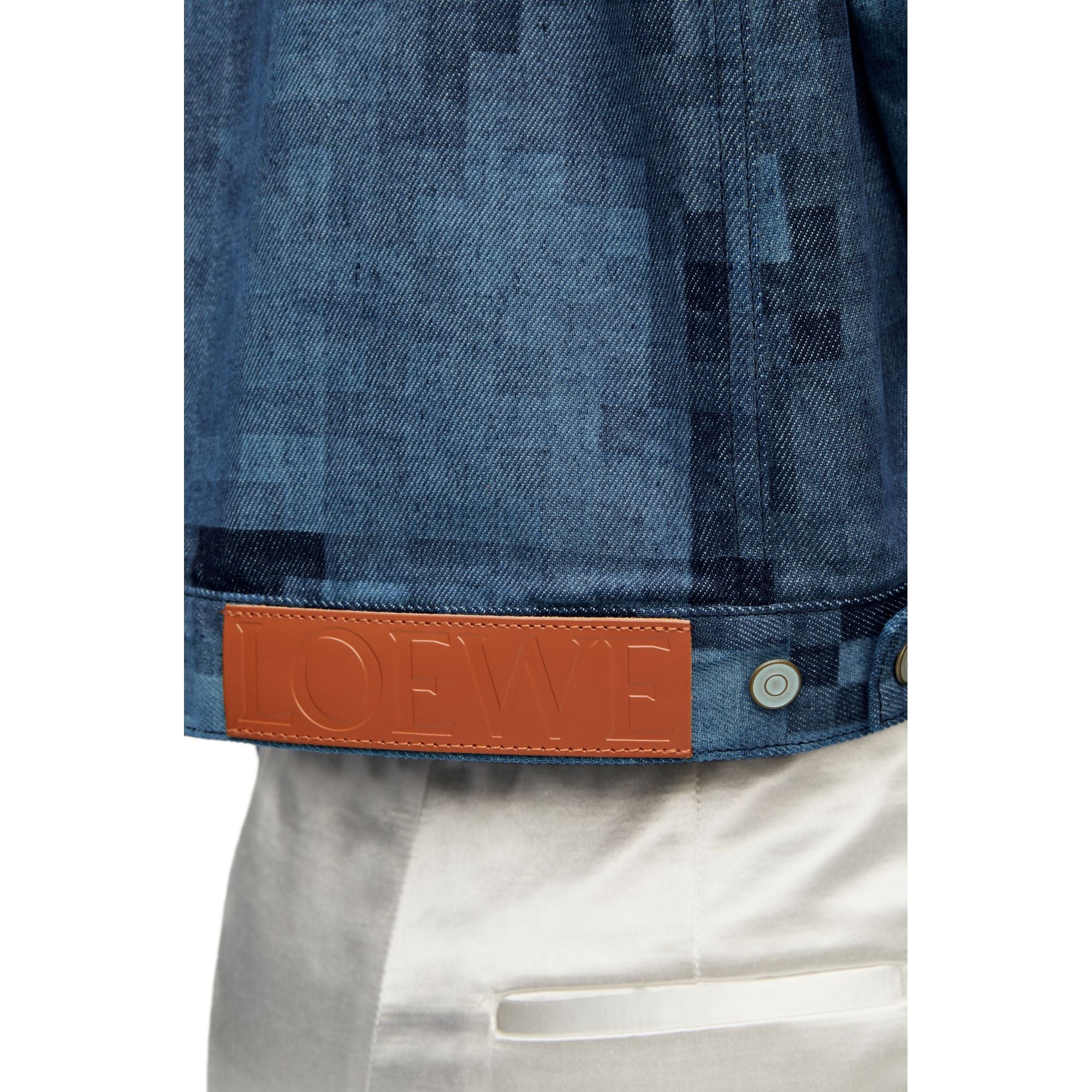 Women Pixelated Jacket - Raw Denim