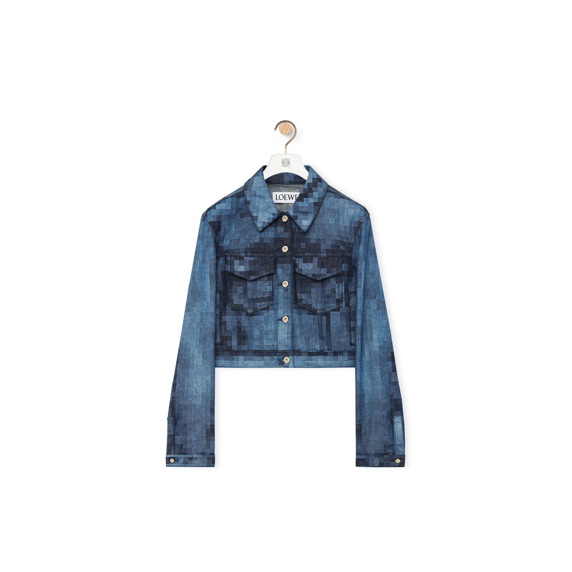 Women Pixelated Jacket - Raw Denim