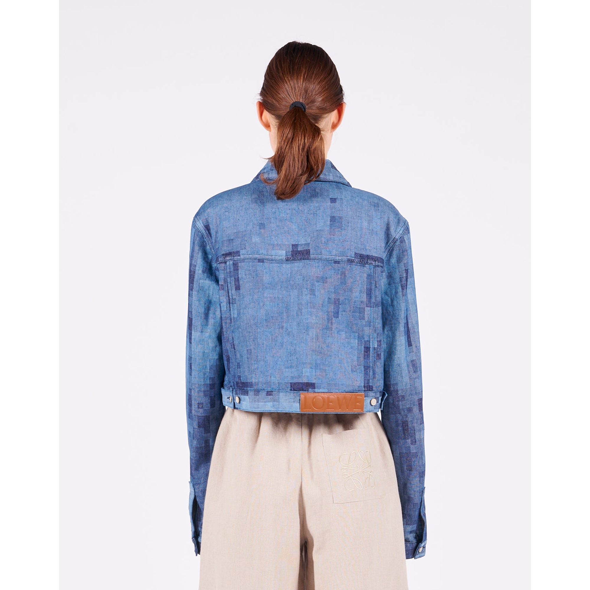 Women Pixelated Jacket - Raw Denim