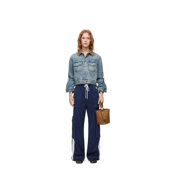 Women Chain Jacket - Washed Denim