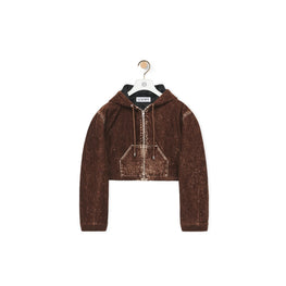 Women Cropped Hooded Jacket - Truffle