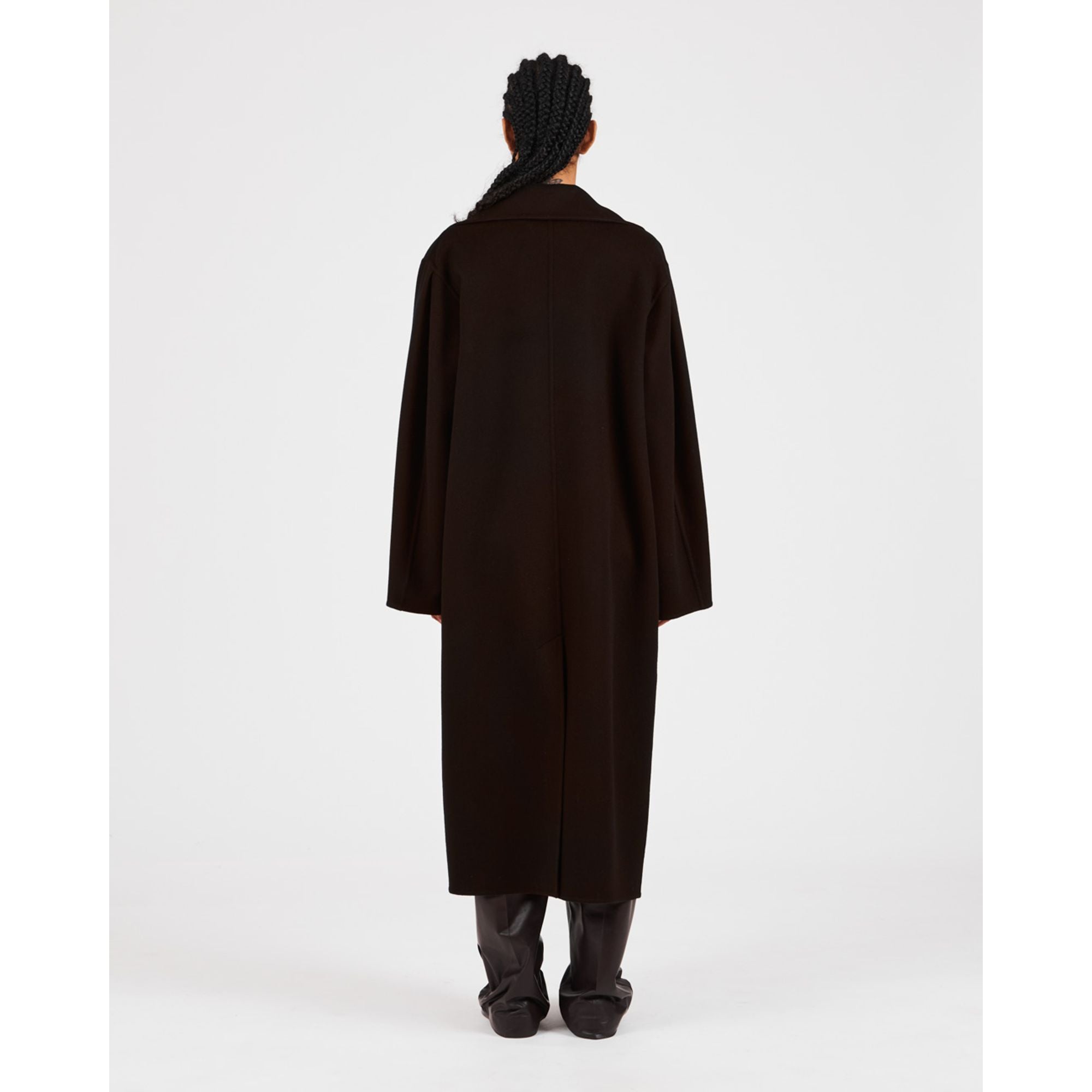 Women Single Breasted Coat - Dark Chocolate Brown