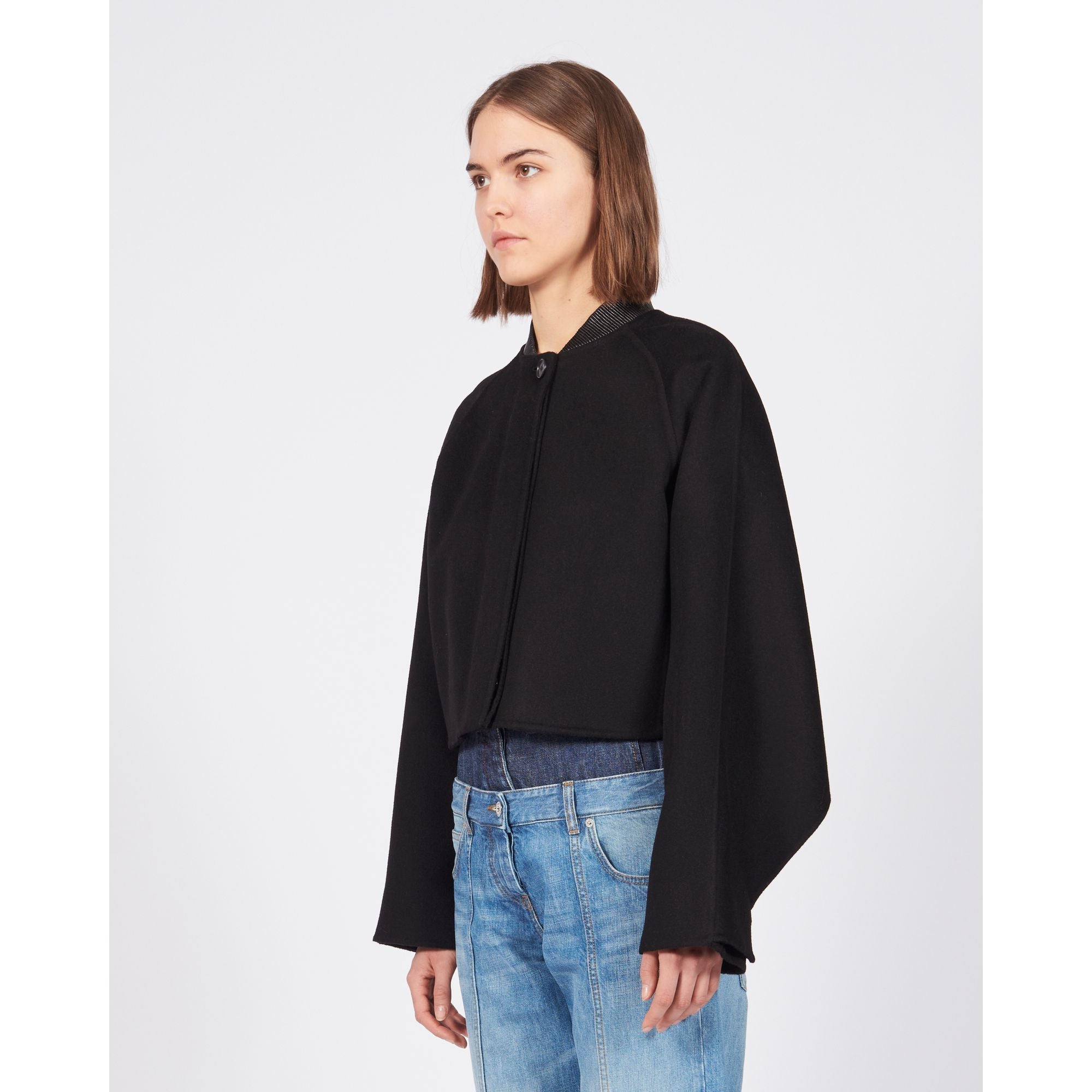 Women Cropped Jacket - Black