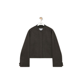 Women Cropped Jacket - Kakhi Melange