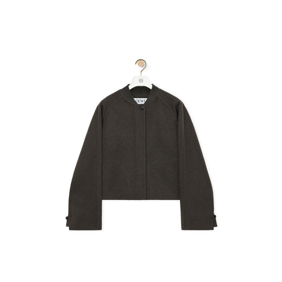 Women Cropped Jacket - Kakhi Melange