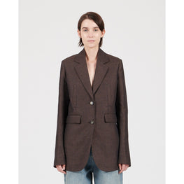 Women Tailored Jacket Af - Dark Brown