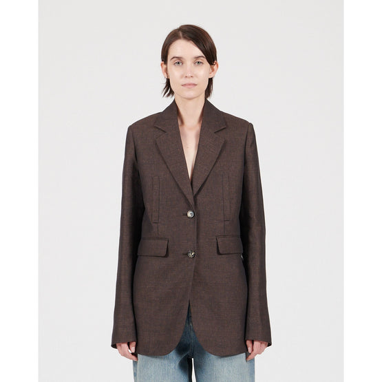 Women Tailored Jacket Af - Dark Brown