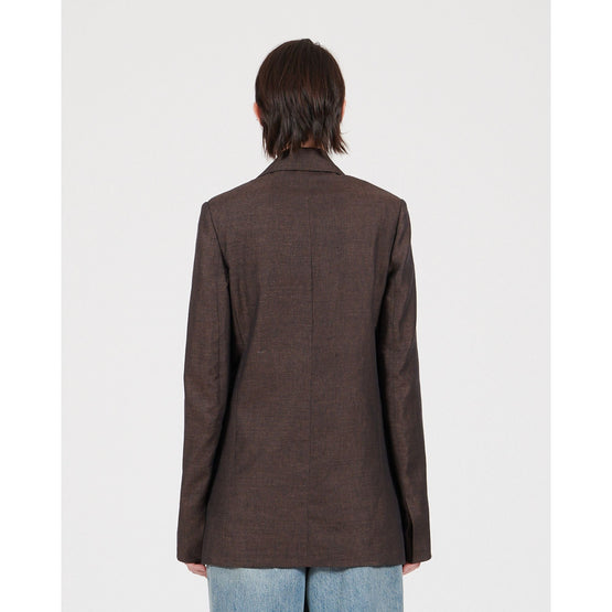 Women Tailored Jacket Af - Dark Brown