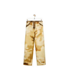 Women Pixelated Trousers - Camel/Multicolor
