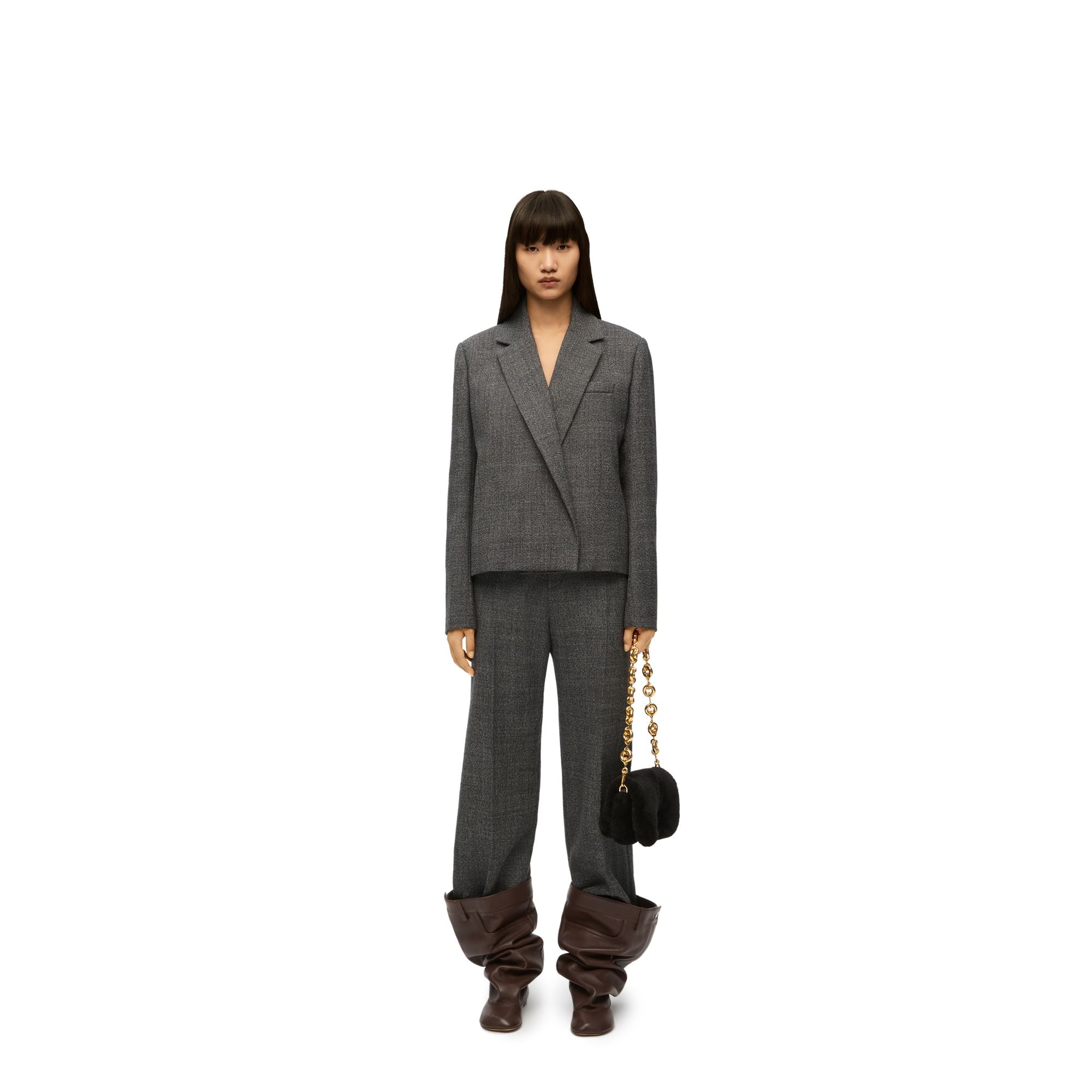 Women High Waisted Trousers Af - Black/White