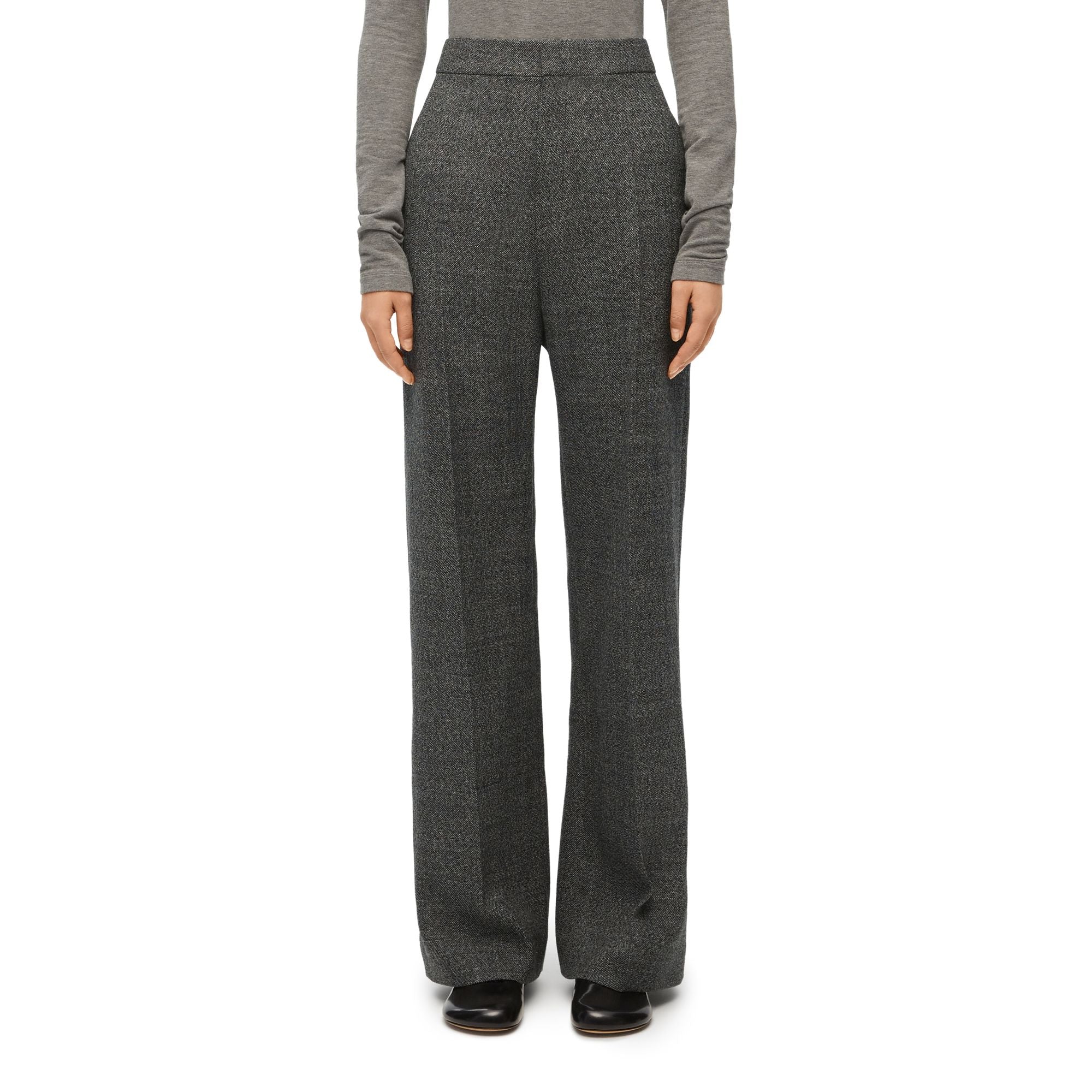 Women High Waisted Trousers Af - Black/White