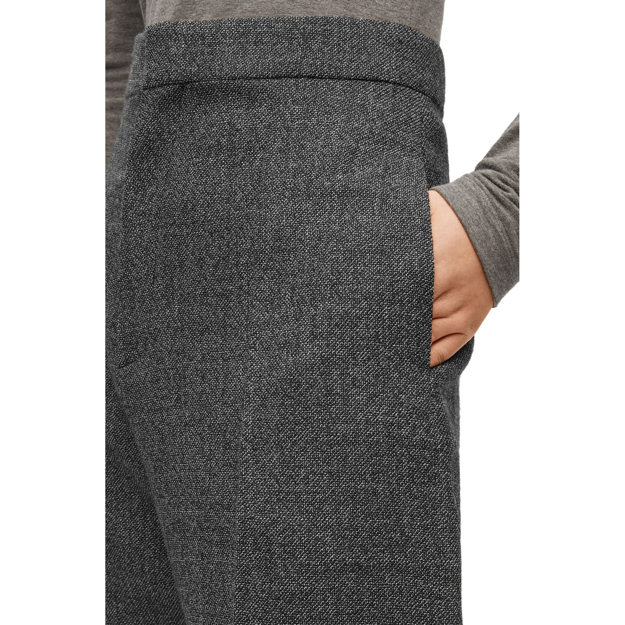 Women High Waisted Trousers Af - Black/White