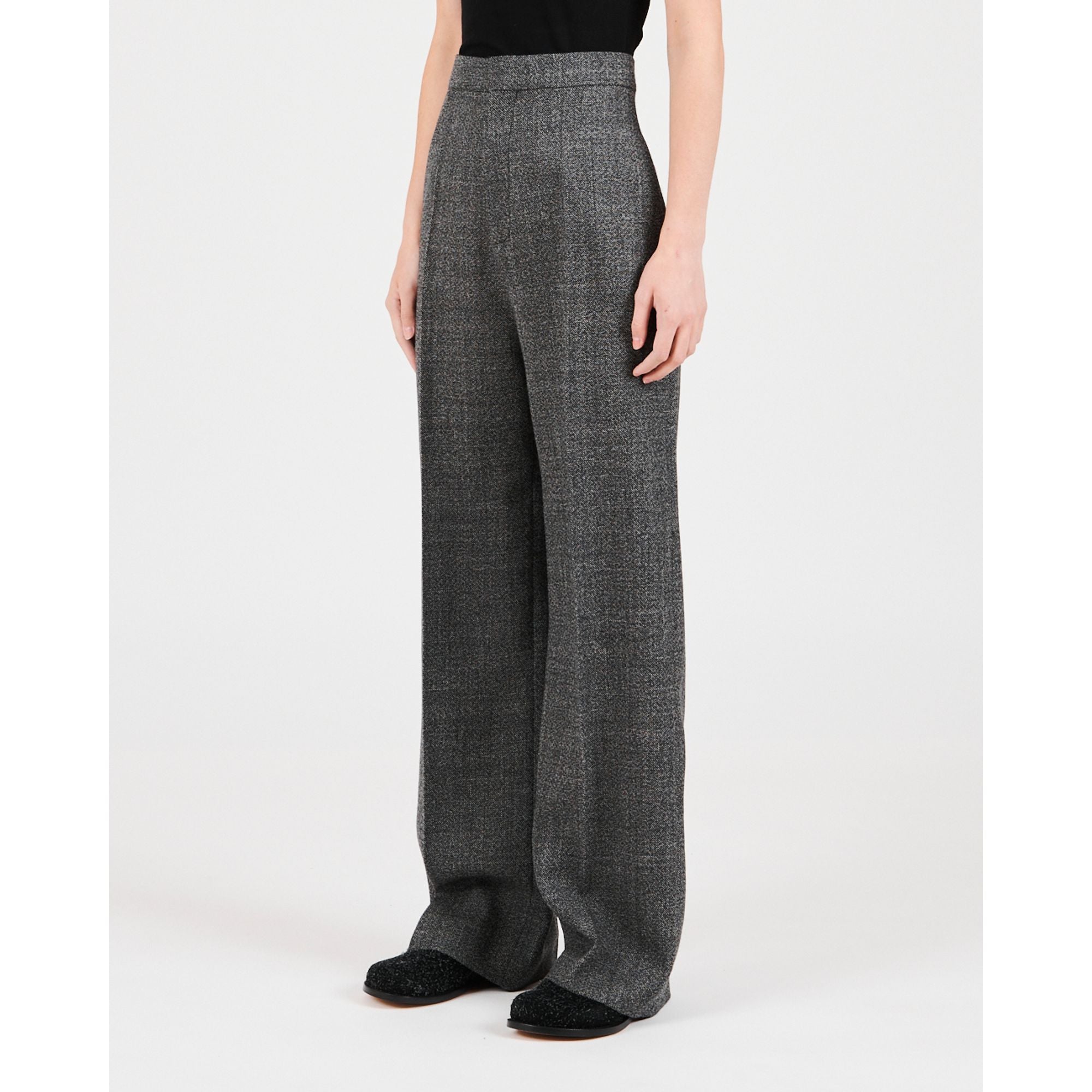 Women High Waisted Trousers Af - Black/White