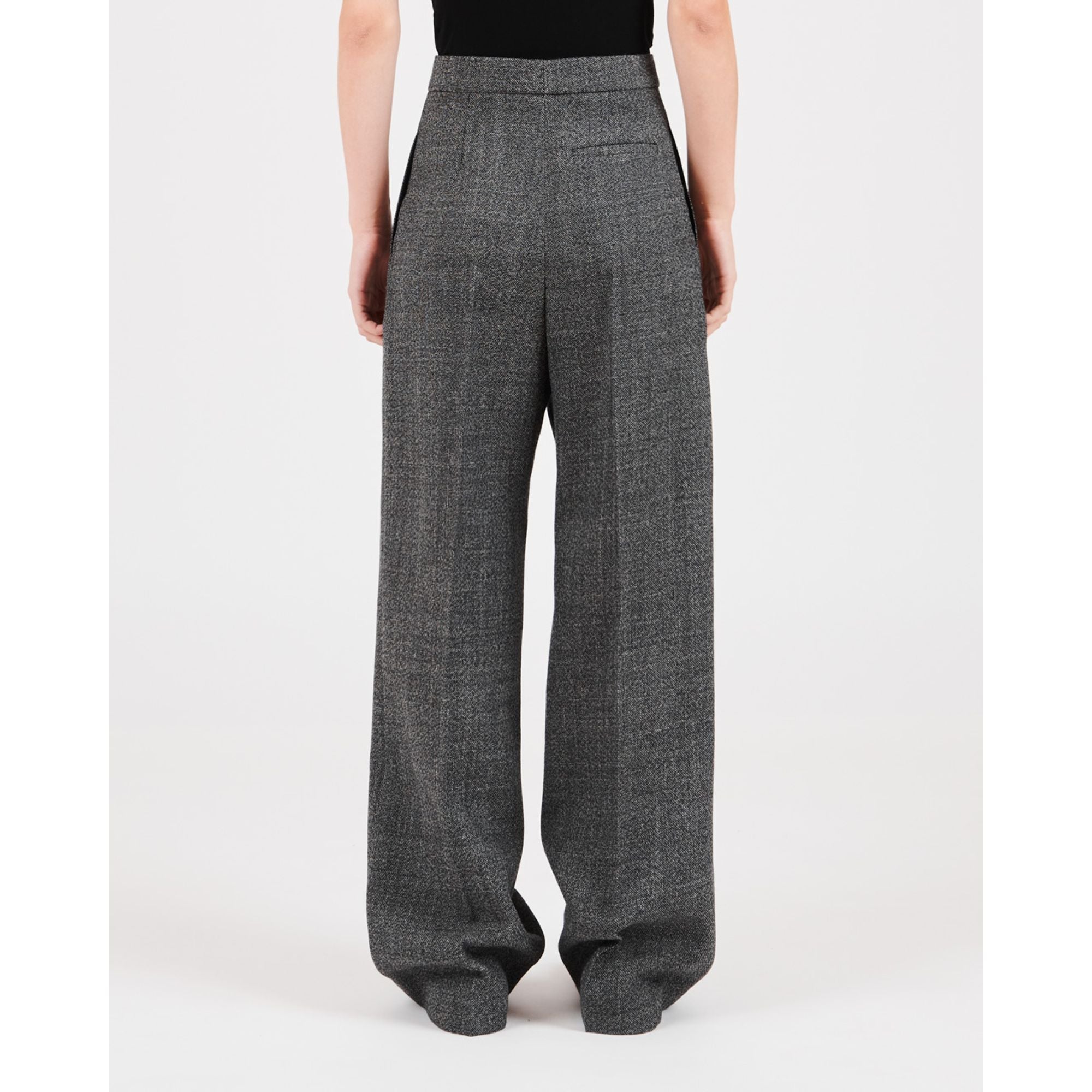 Women High Waisted Trousers Af - Black/White