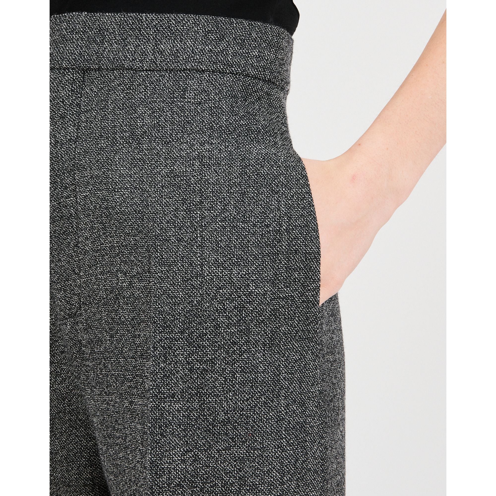 Women High Waisted Trousers Af - Black/White