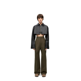 Women High Waisted Trousers Af - Dark Moss