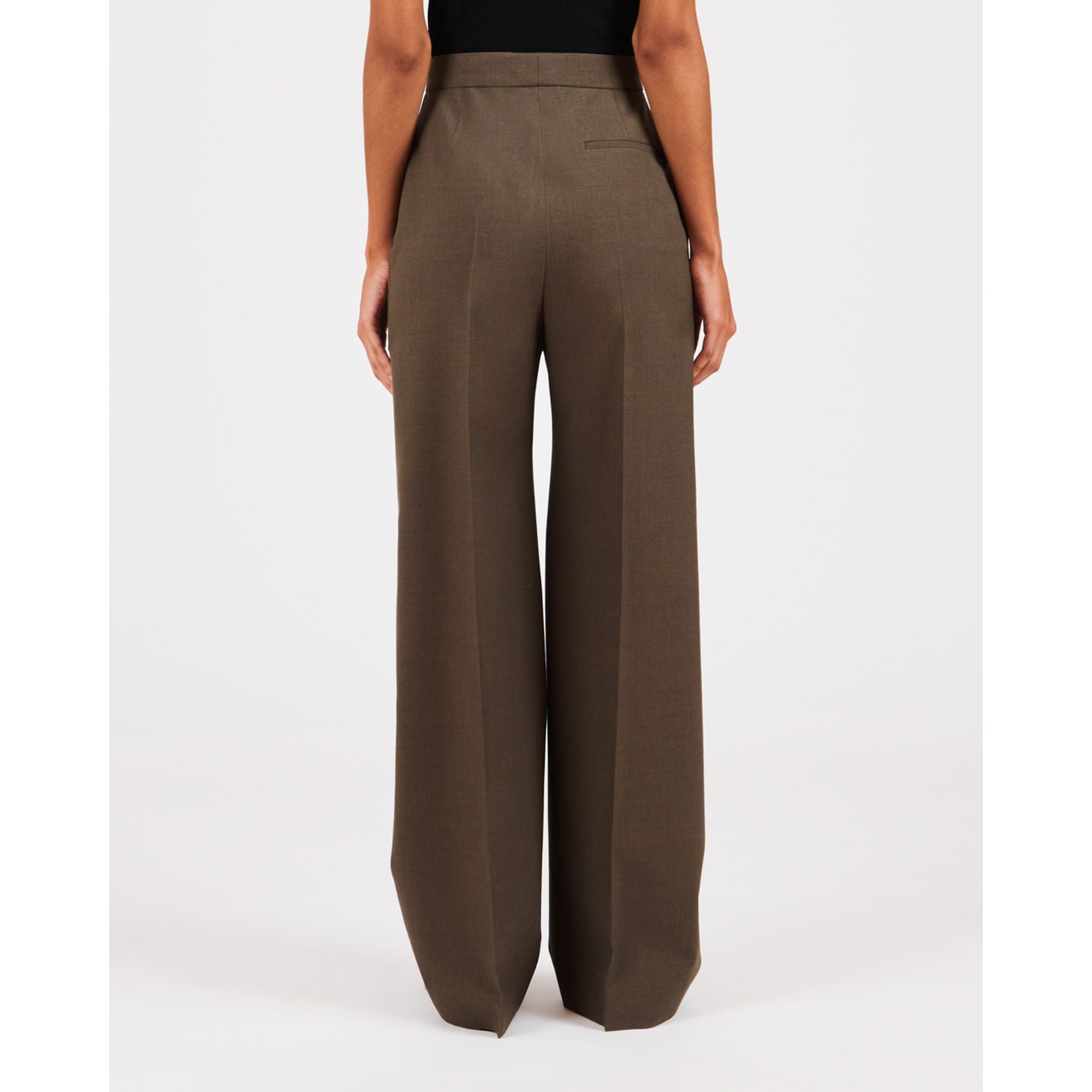 Women High Waisted Trousers Af - Dark Moss