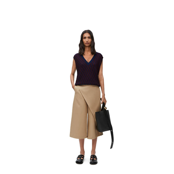 Women Wrapped Cropped Trousers - Kraft Beige