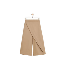 Women Wrapped Cropped Trousers - Kraft Beige