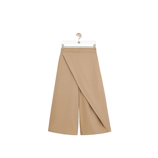 Women Wrapped Cropped Trousers - Kraft Beige
