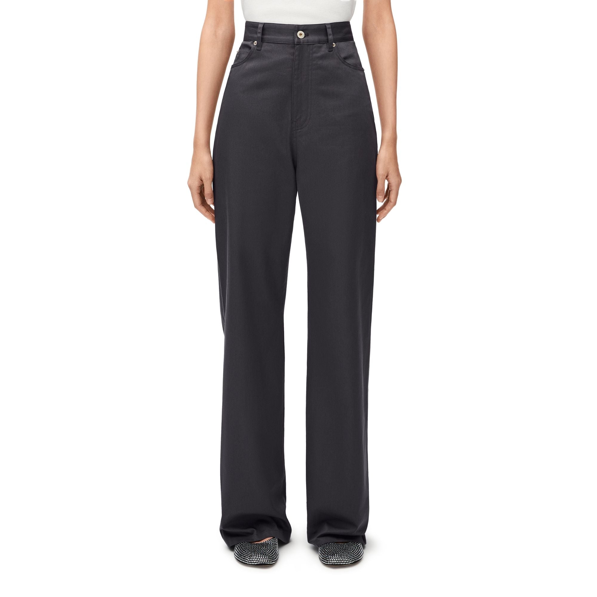 Women High Waisted Trousers - Deep Pavement