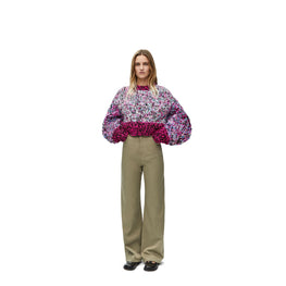 Women High Waisted Trousers - Military Green