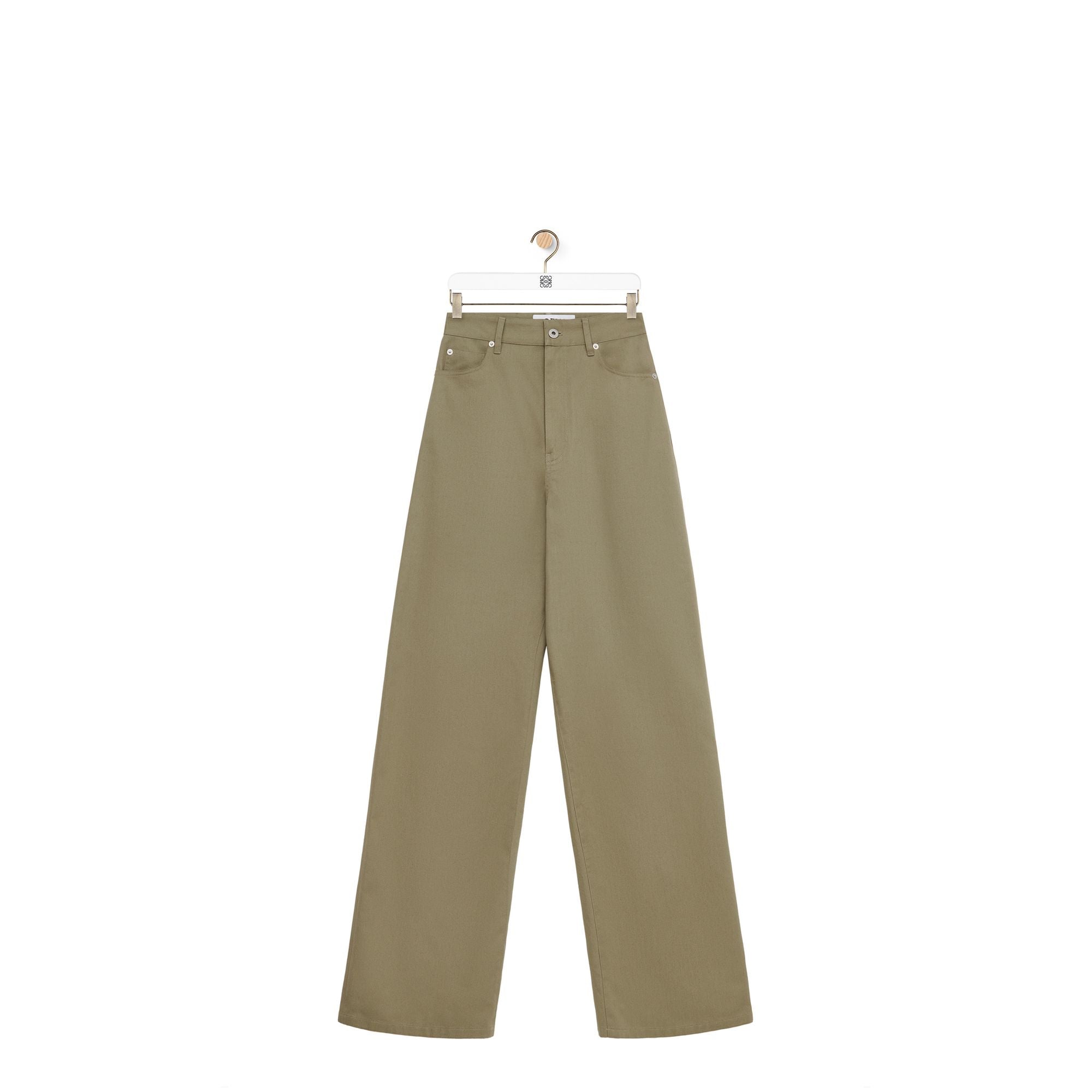 Women High Waisted Trousers - Military Green