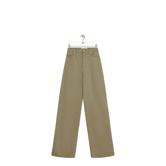 Women High Waisted Trousers - Military Green