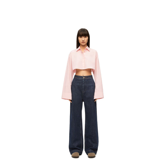 Women Cropped Shirt - Cotton Candy