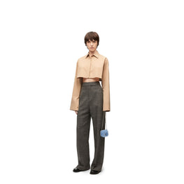 Women Cropped Shirt - Cafe Latte