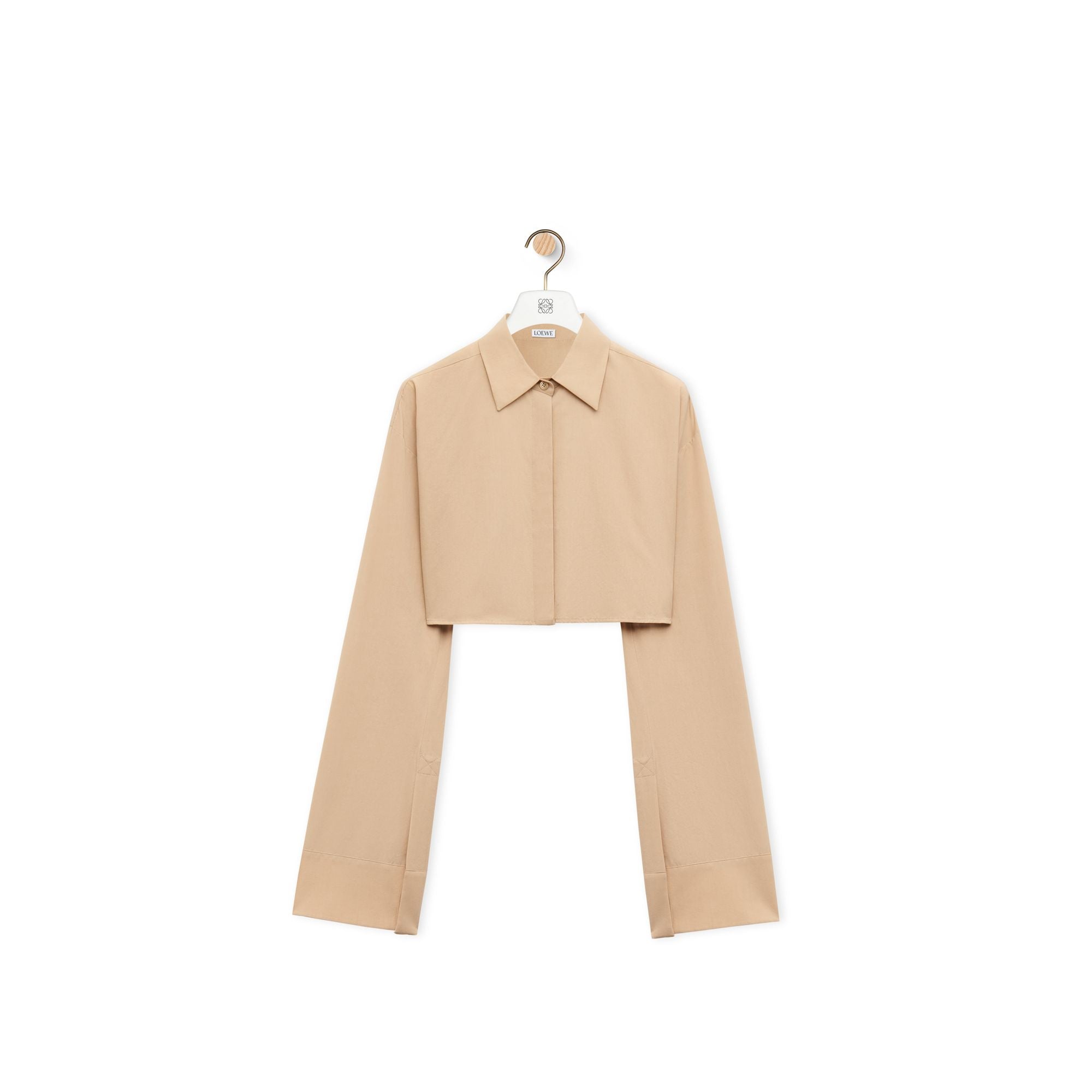 Women Cropped Shirt - Cafe Latte