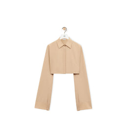 Women Cropped Shirt - Cafe Latte