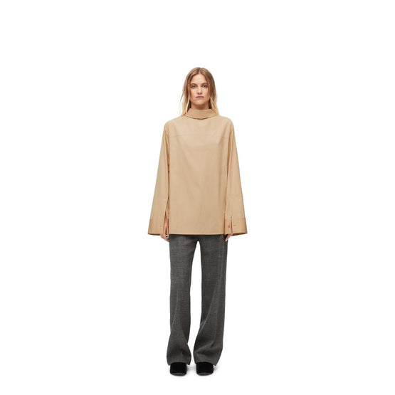 Women Back To Front Shirt - Cafe Latte