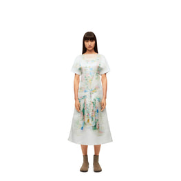 Women Blurred Dress - White/Multicolor