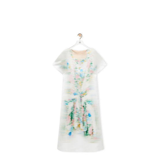 Women Blurred Dress - White/Multicolor