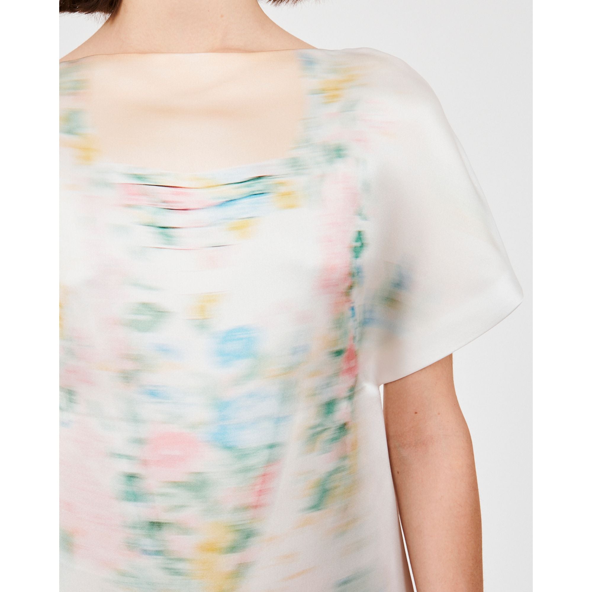 Women Blurred Dress - White/Multicolor