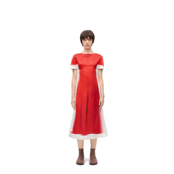 Women Blurred Dress - Red/White