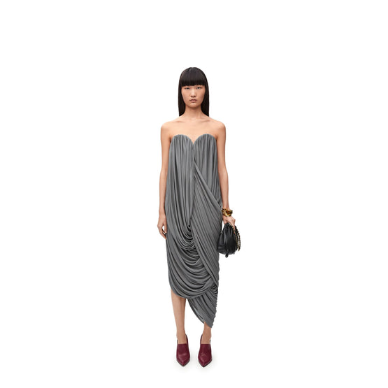 Women Bustier Dress - Dark Grey