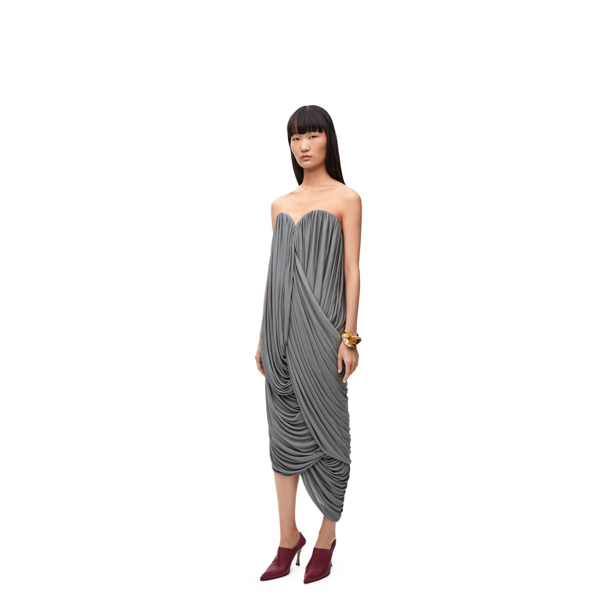 Women Bustier Dress - Dark Grey