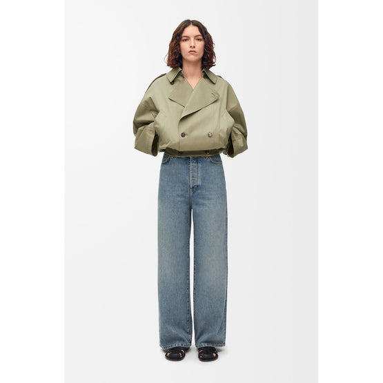 Women High Waisted Jeans Af - Washed Blue