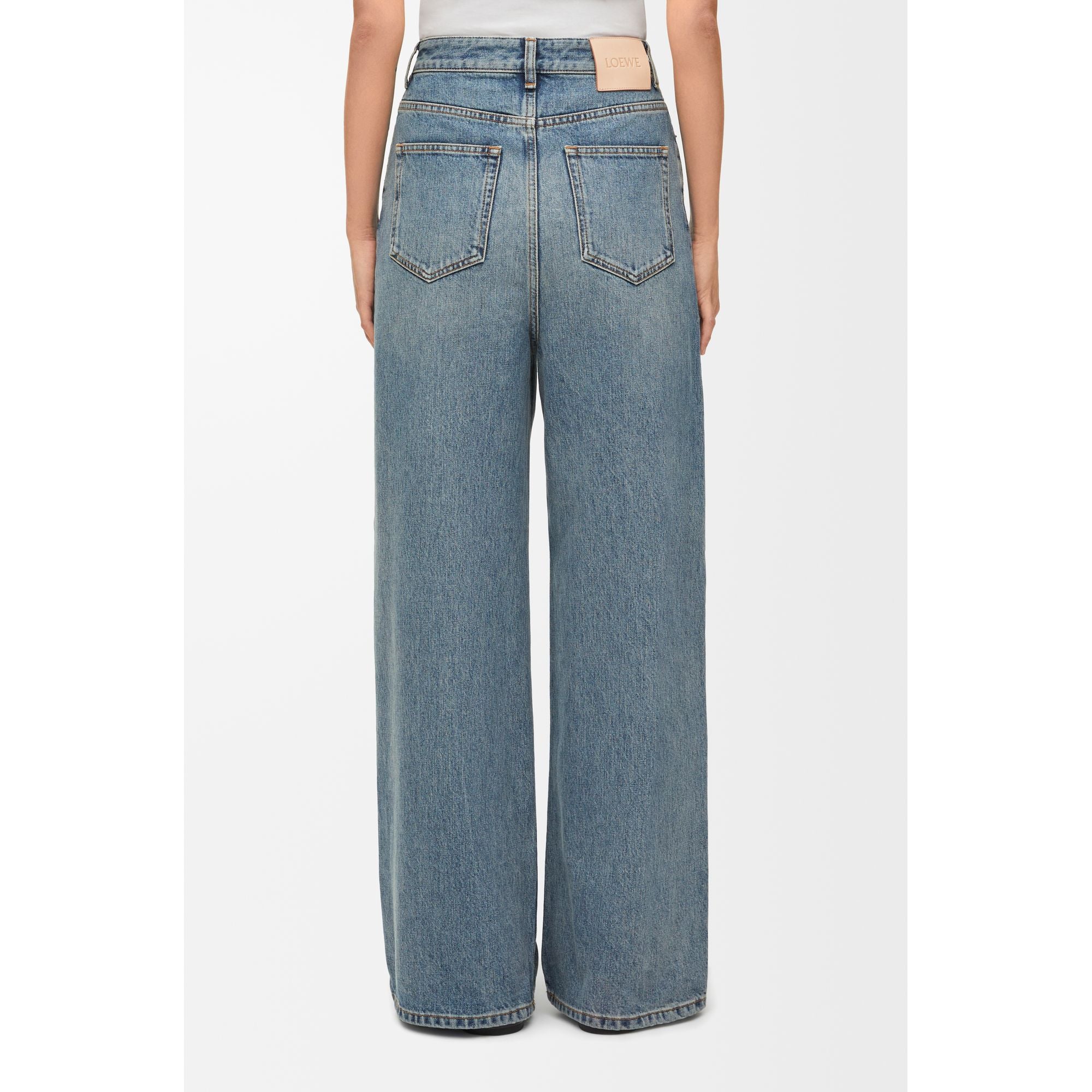 Women High Waisted Jeans Af - Washed Blue