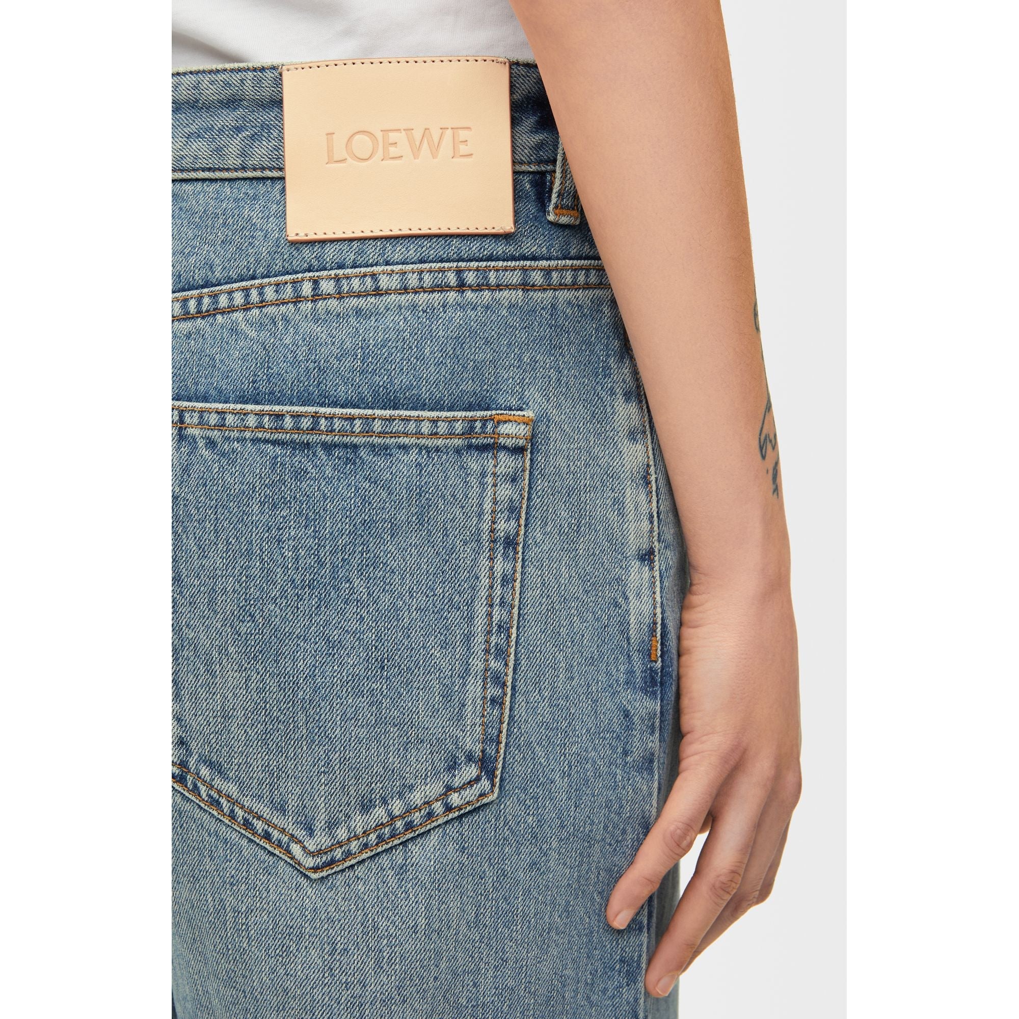 Women High Waisted Jeans Af - Washed Blue