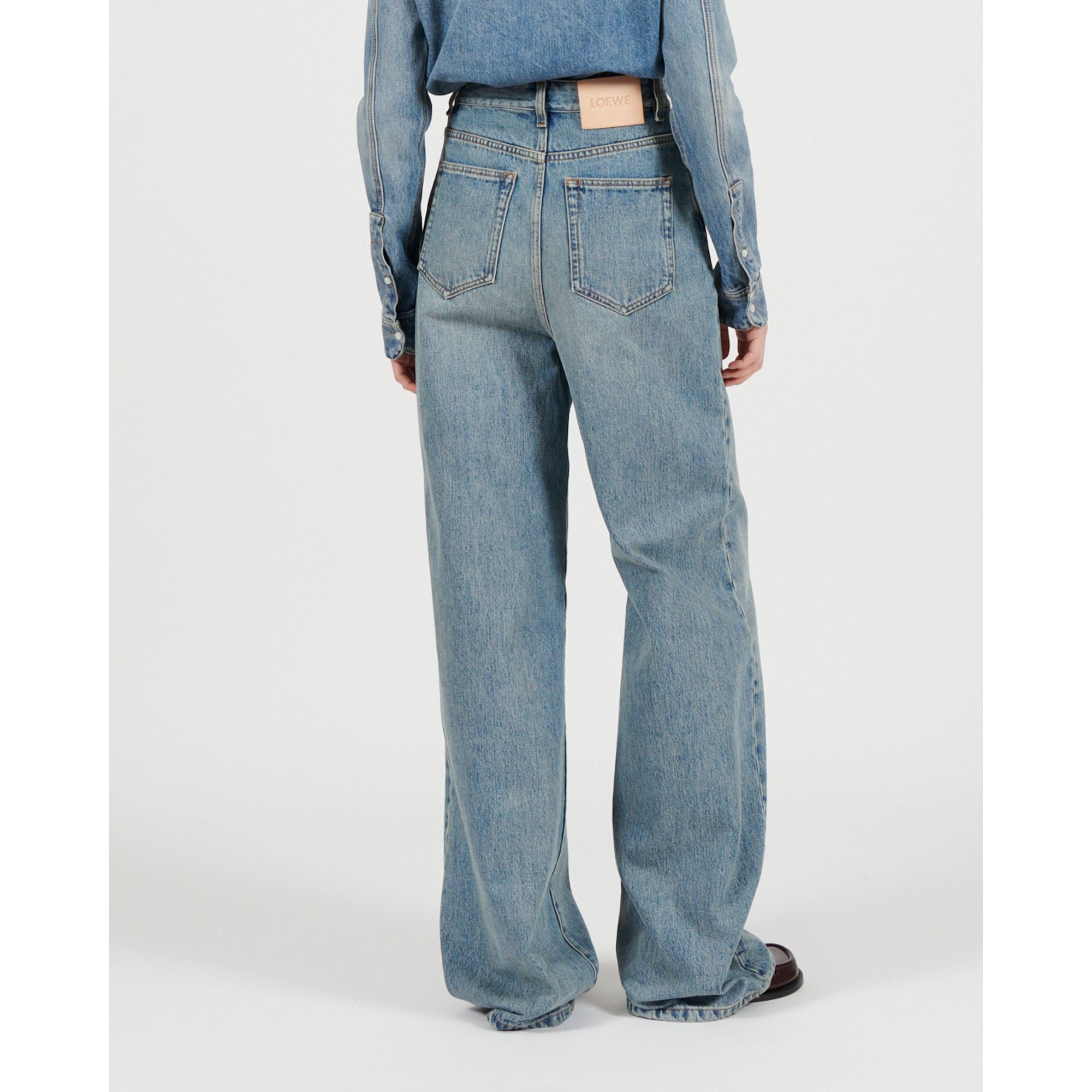 Women High Waisted Jeans Af - Washed Blue