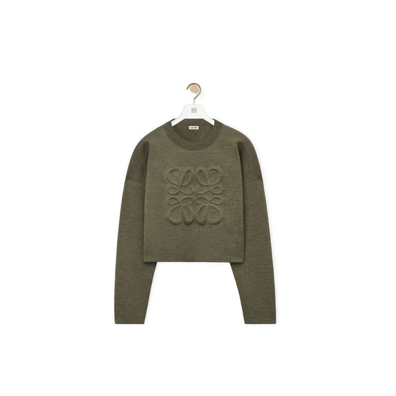 Women Anagram Sweater - Khaki Green