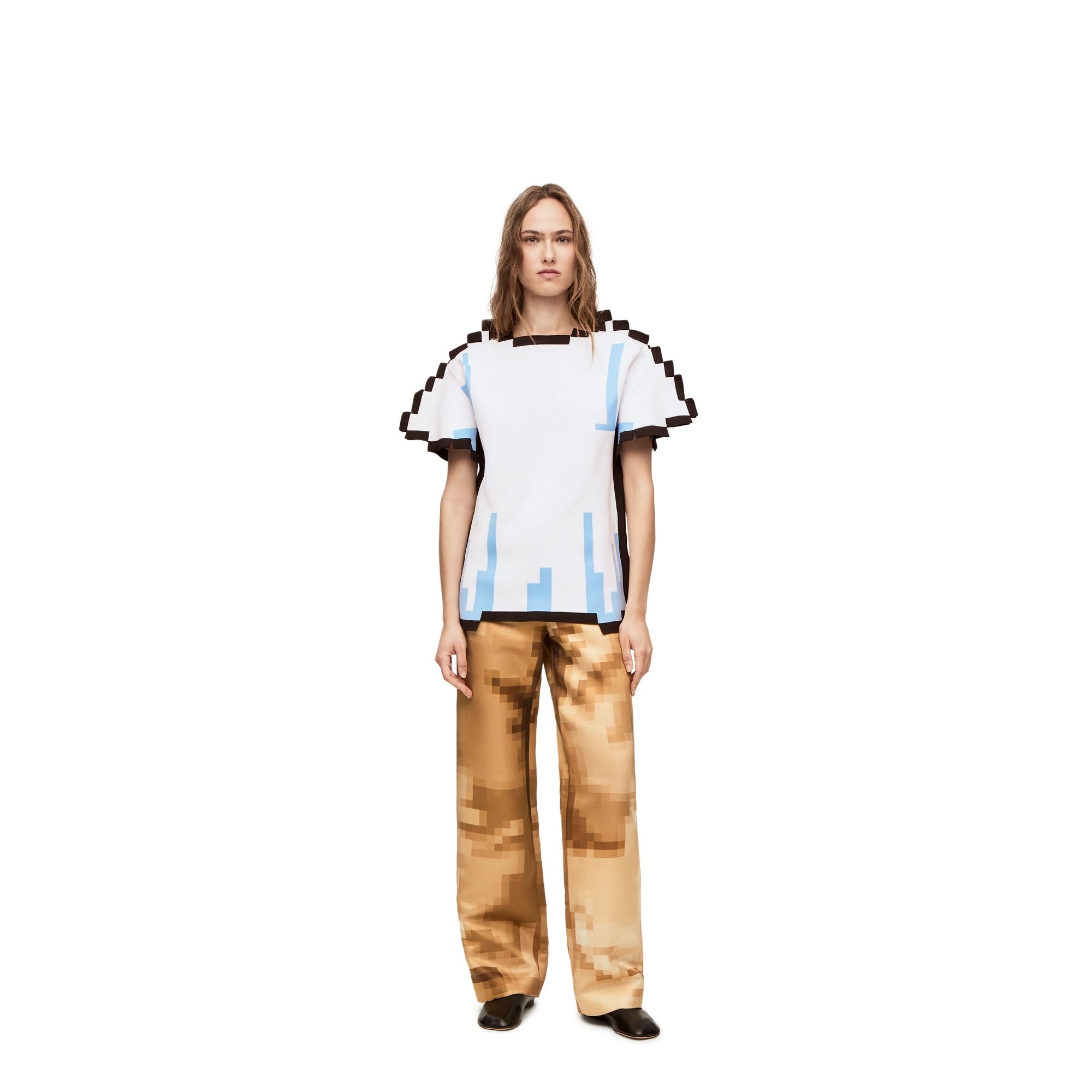 Women Pixelated Top - White